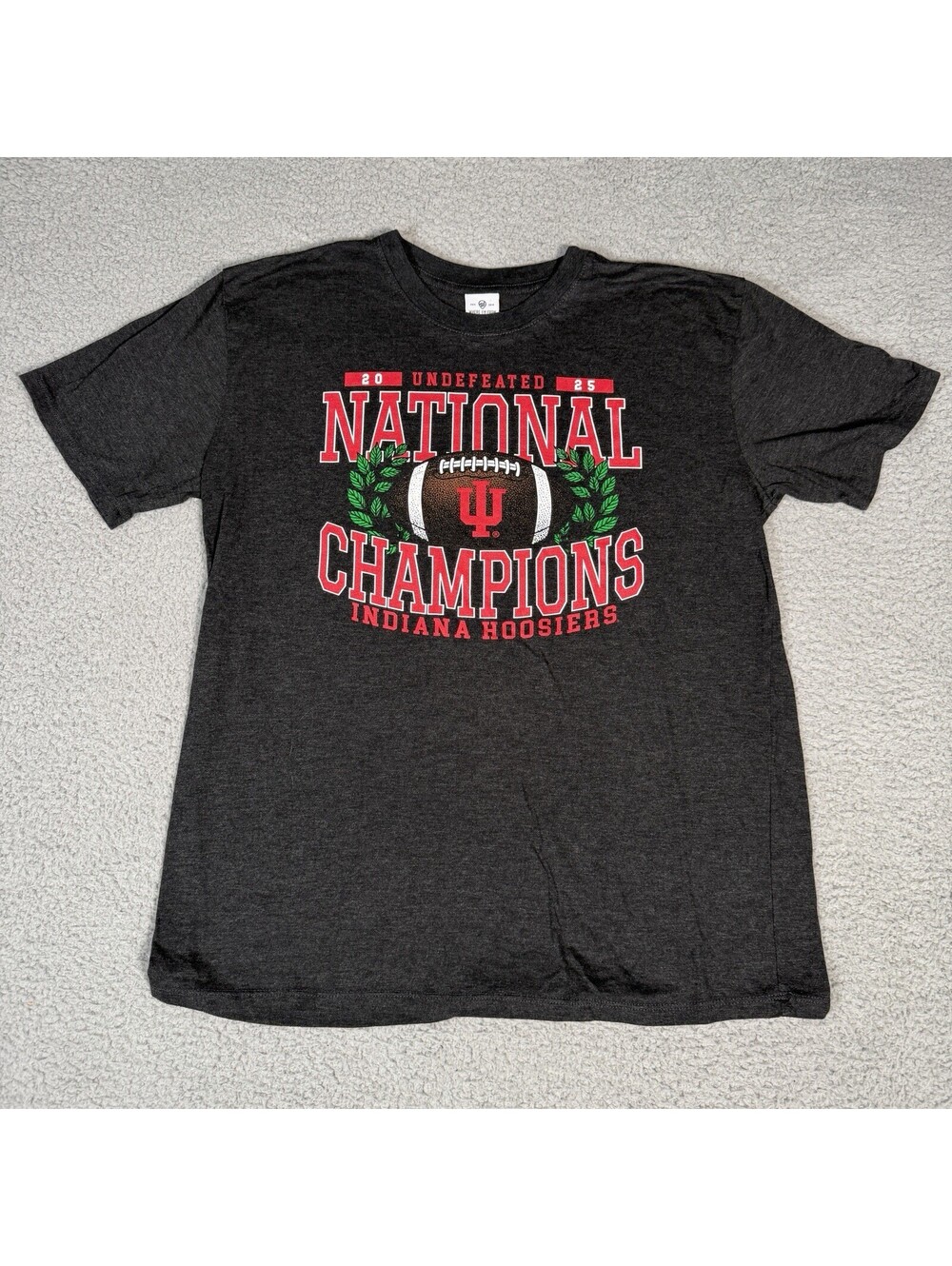 Indiana Hoosiers Football 2025 National Champions Black T-Shirt Size Medium